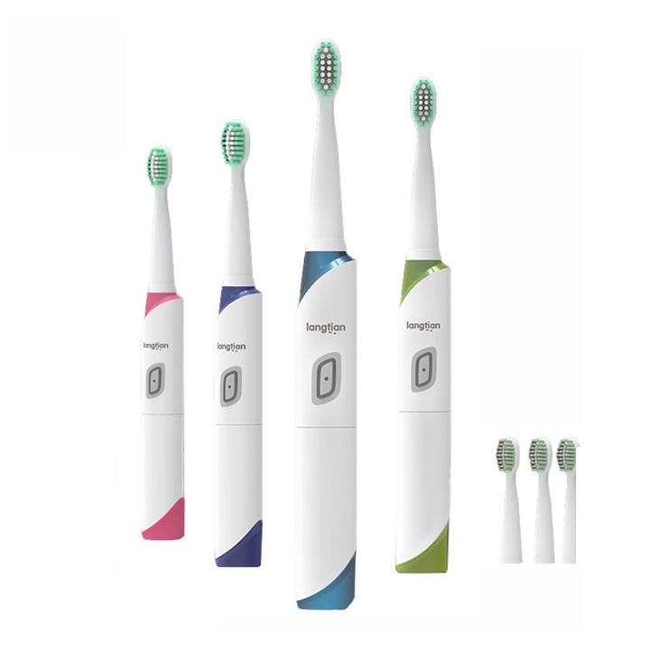 Langtian LT-Z18 Ultrasonic Sonic Electric Toothbrush IPX7 Waterproof with 4 Pcs Replacement Brush Heads No Charge Last For 1 Year