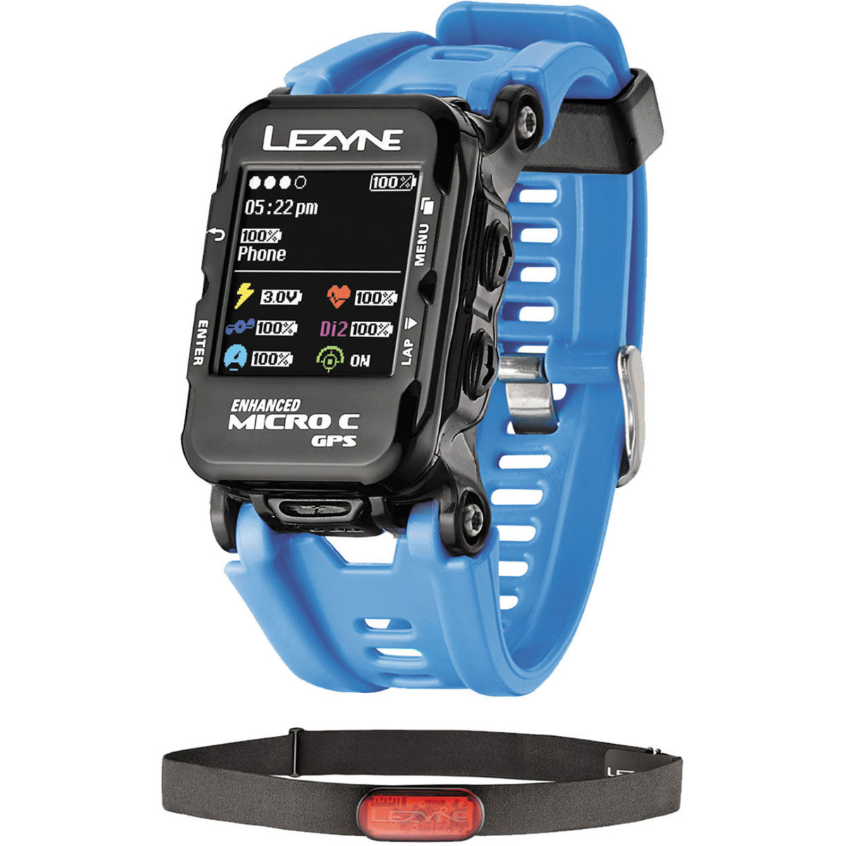 Lezyne Micro Colour GPS Watch with Mapping and HRM - Blue