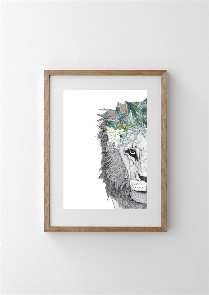 Leo the Lion with Foliage Crown | Print