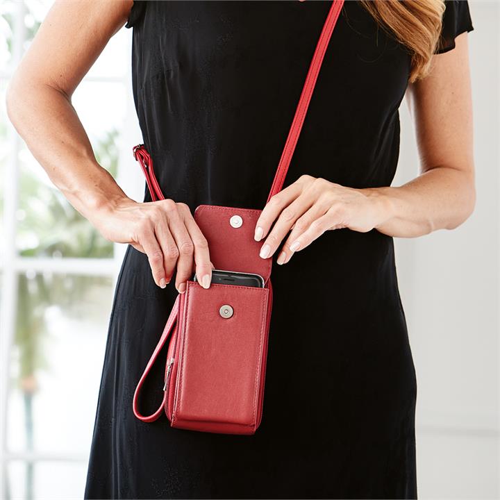 Leather Phone Bag Red