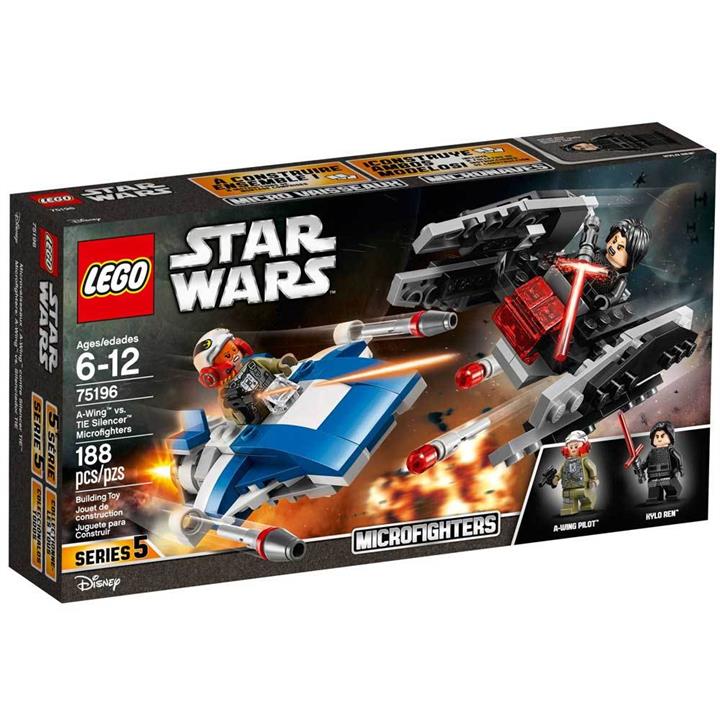 LEGO Star Wars A Wing vs TIE Silencer Microfighters 75196