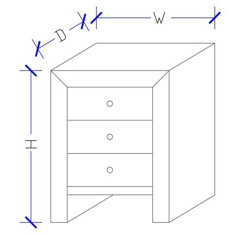 Linnette Custom 3 Drawer Timber Bedside Table