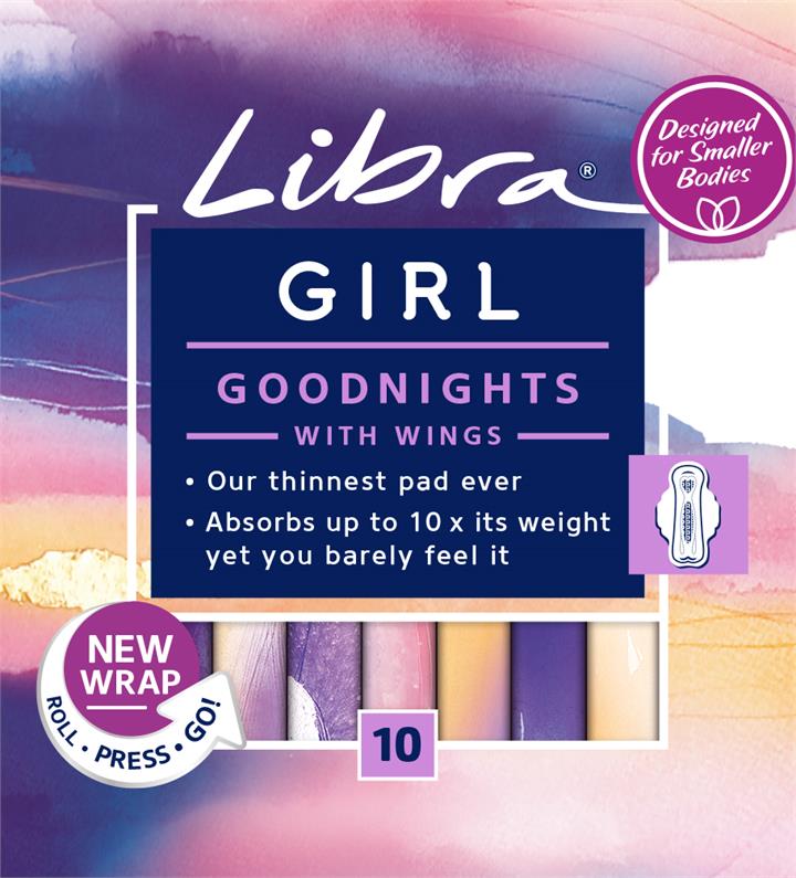 Libra Pad Girl Goodnights with Wings X 10