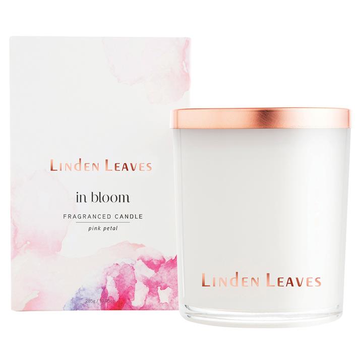 Linden Leaves In Bloom Fragranced Candle Pink Petal 285gm pink petal