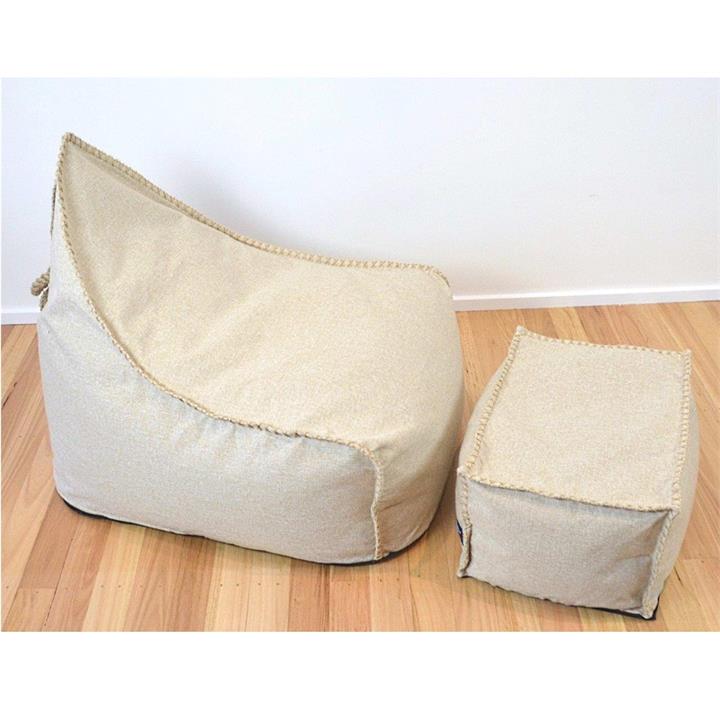 Linen Look Bean Bag and Footstool