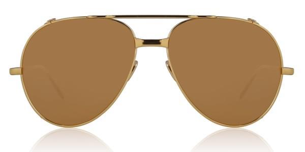 Linda Farrow Sunglasses Aviator Yellow Gold LFL426 C1