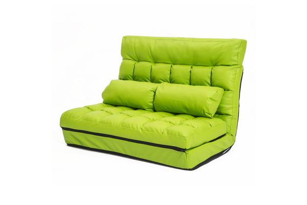 Lounge Sofa Leather Double Bed GEMINI - GREEN