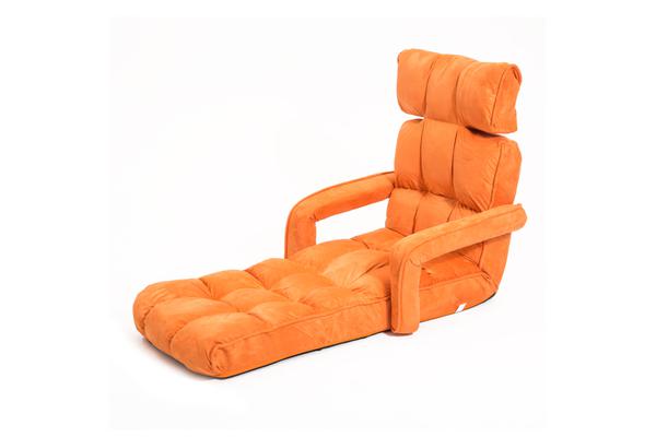 Lounge Sofa Microfiber Armchair Zig-Zag - ORANGE