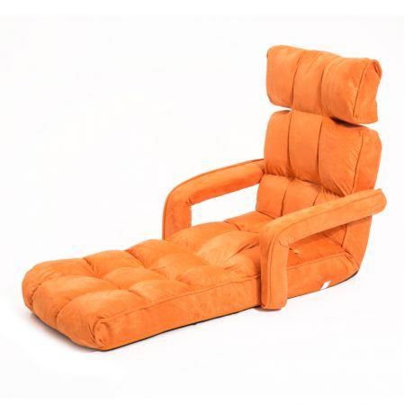 Lounge Sofa Microfiber Armchair Zig-Zag - Orange