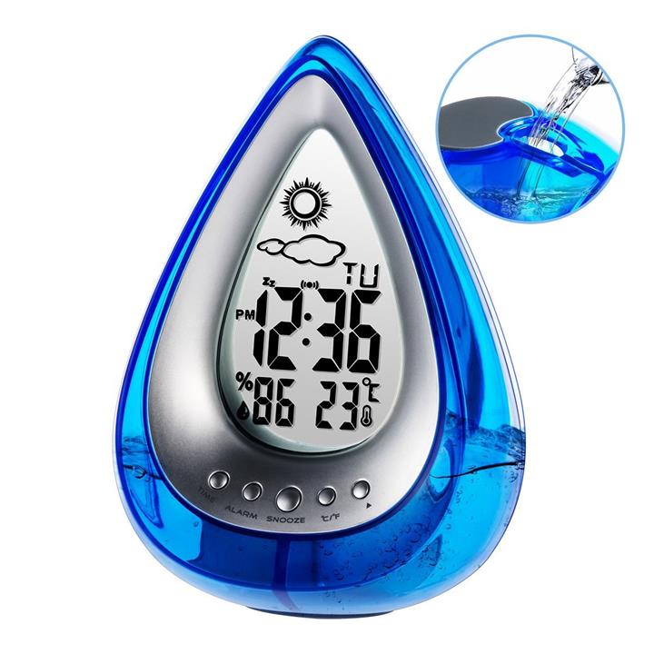 Loskii LT-130 Water Power Digital Alarm Clock Home Confort Eco-Friendly Hydrodynamic Thermometers Weather Station