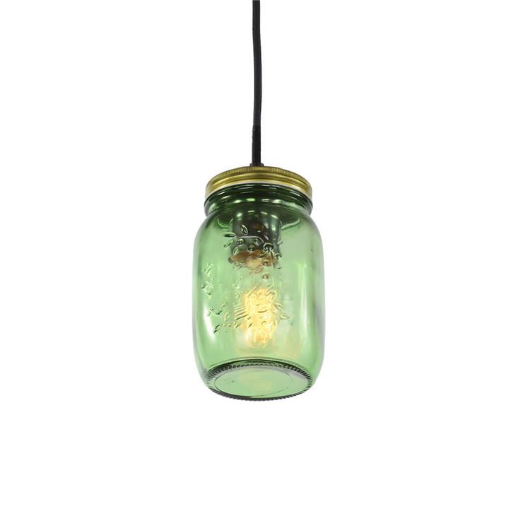 Luxo Floyd Glass Jar Pendant Light - Green