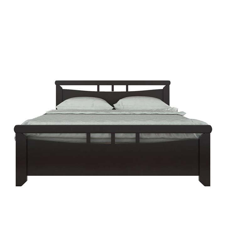 Luxo Kiara Solid Pine Timber Queen Bed - Dark Cherry