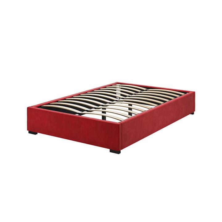 Luxo Septima Double Ensemble Velvet Bed Base - Scarlet