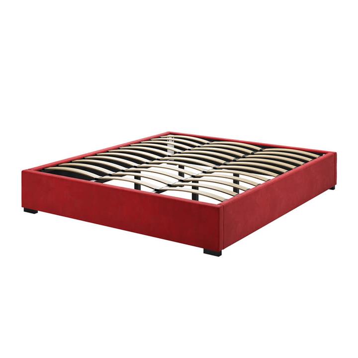 Luxo Septima King Ensemble Velvet Bed Base - Scarlet