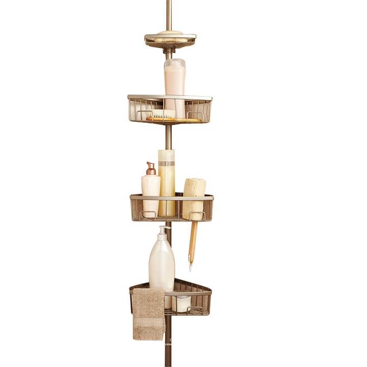 Luxury Tension Pole Shower Bath Caddy - Pearl Champagne