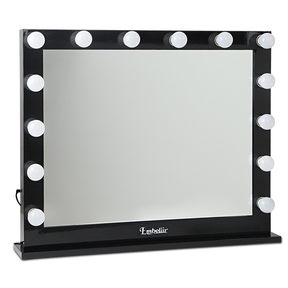 Make Up Mirror Frame with LED Lights 65x80cm (Black)