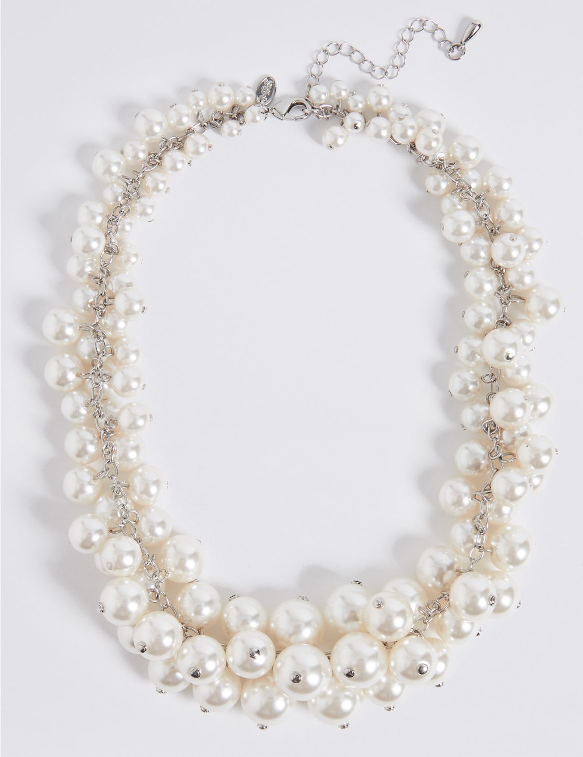 Marks & Spencer Pearl Effect Cluster Necklace - Cream - 1SIZE