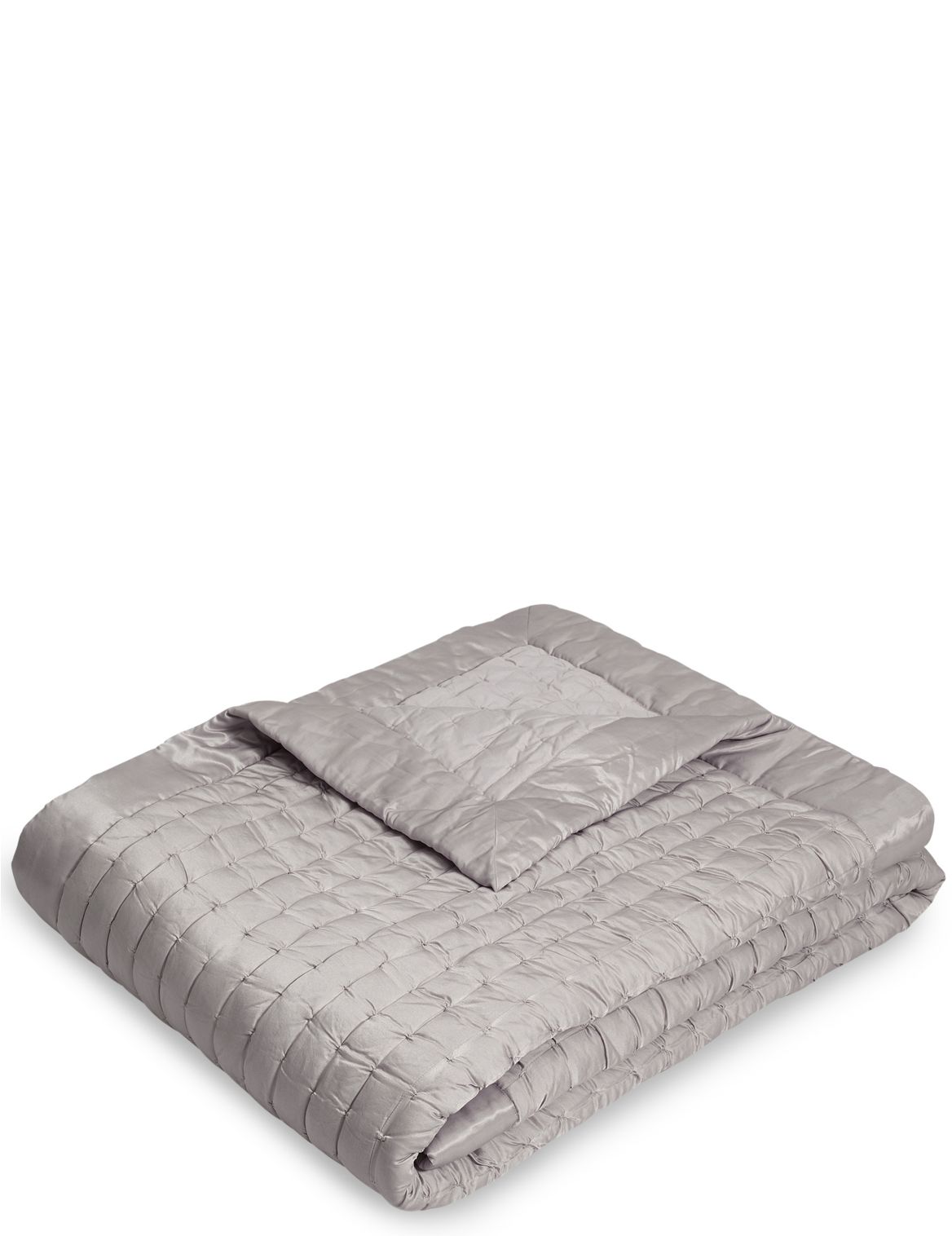 Marks & Spencer Autograph Cotton & Silk Blend Small Bedspread - Silver - 1SIZE