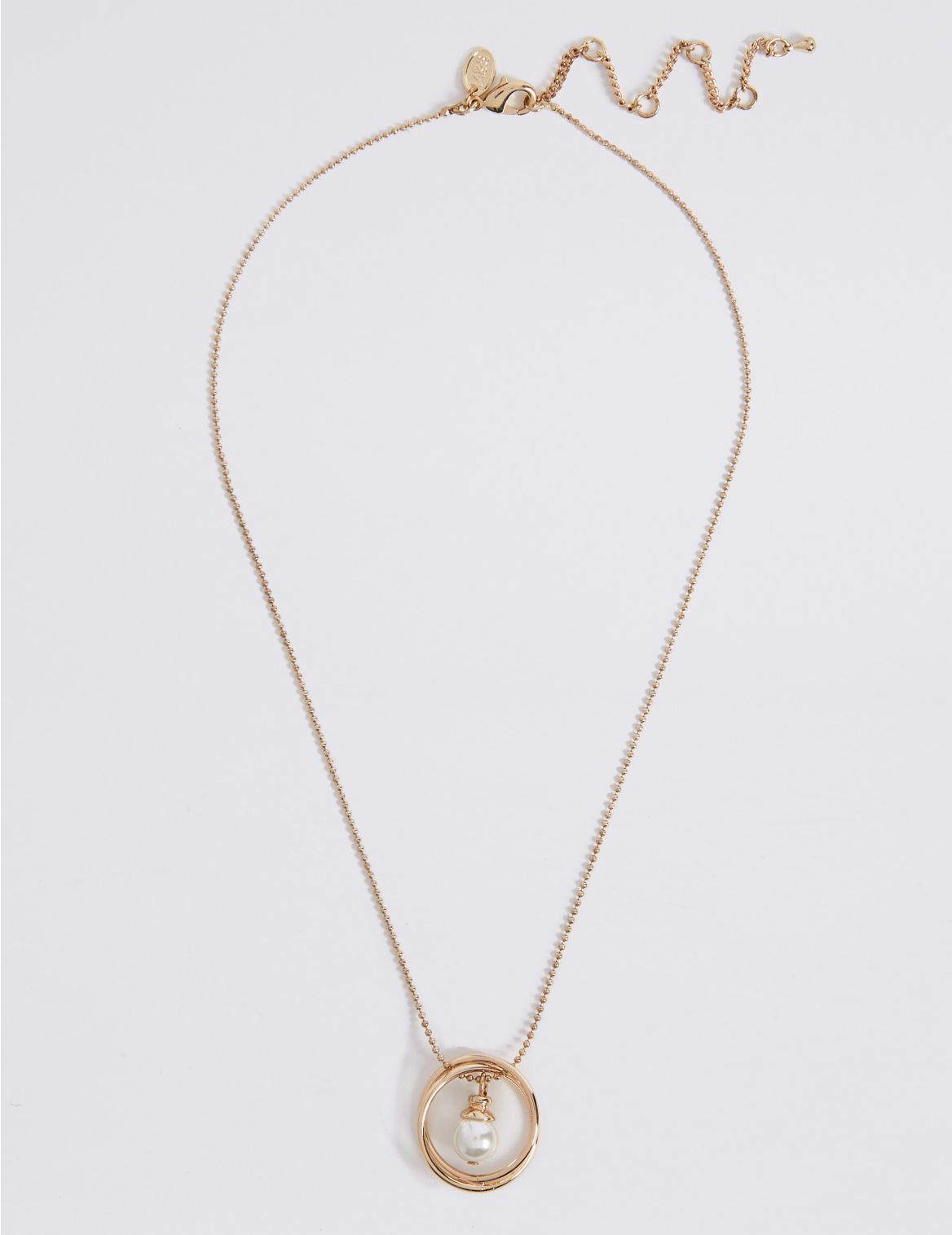 Marks & Spencer Circle Pearl Effect Necklace - Cream - 1SIZE