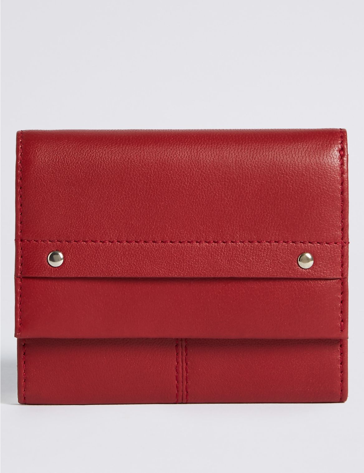 Marks & Spencer Leather Grainy Purse with Cardsafe - Red - 1SIZE