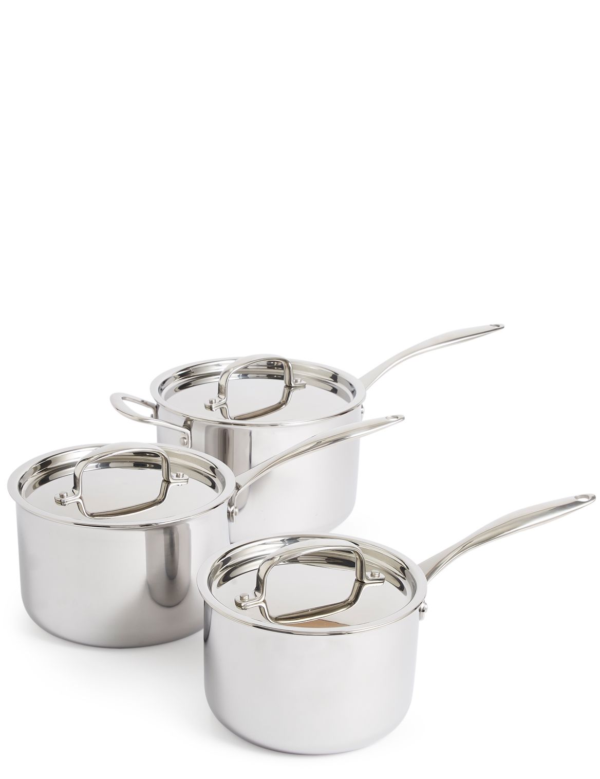 Marks & Spencer Chef Tri Ply 3 Piece Saucepan Set - Silver - 1SIZE