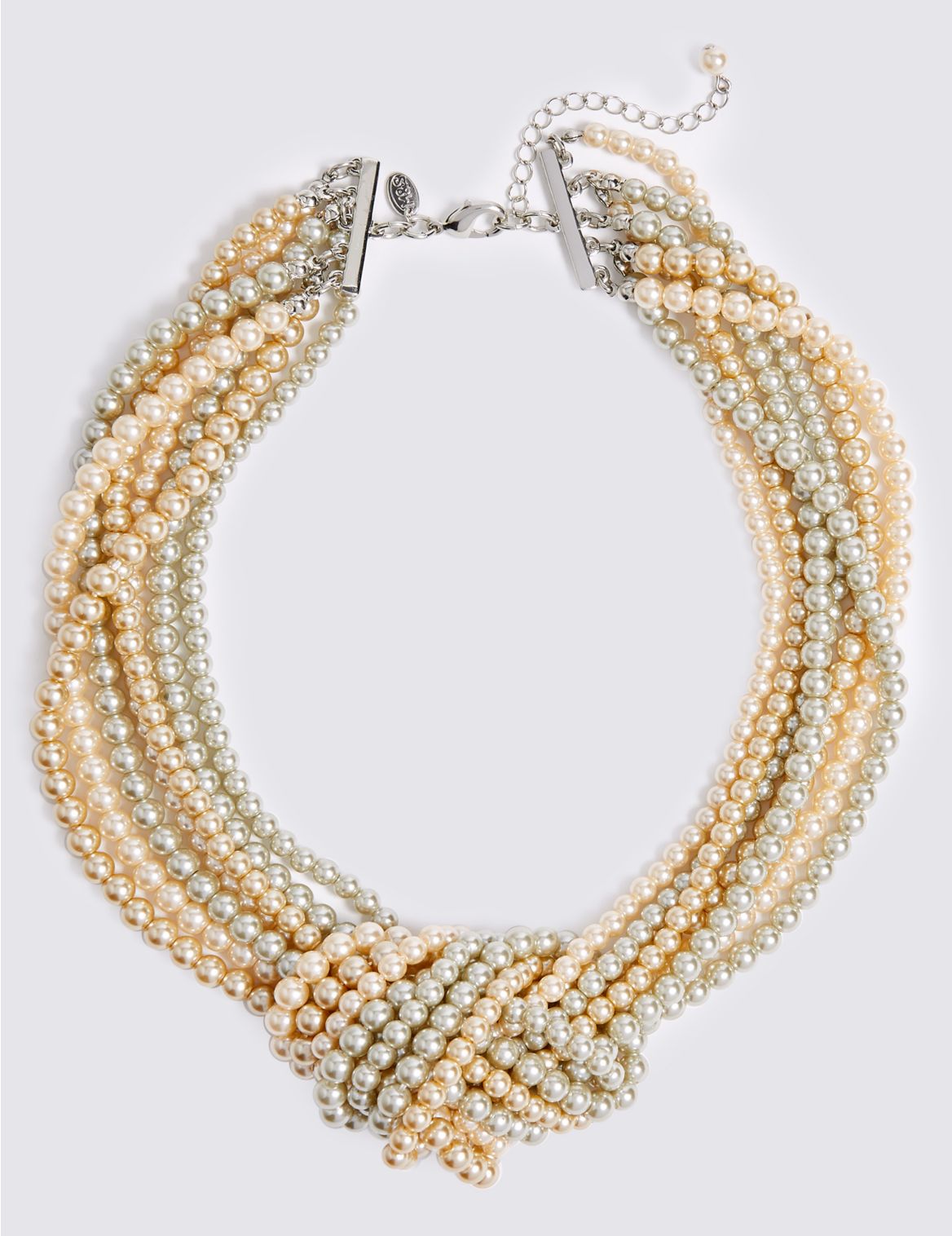 Marks & Spencer Knot Pearl Necklace - Beige - 1SIZE