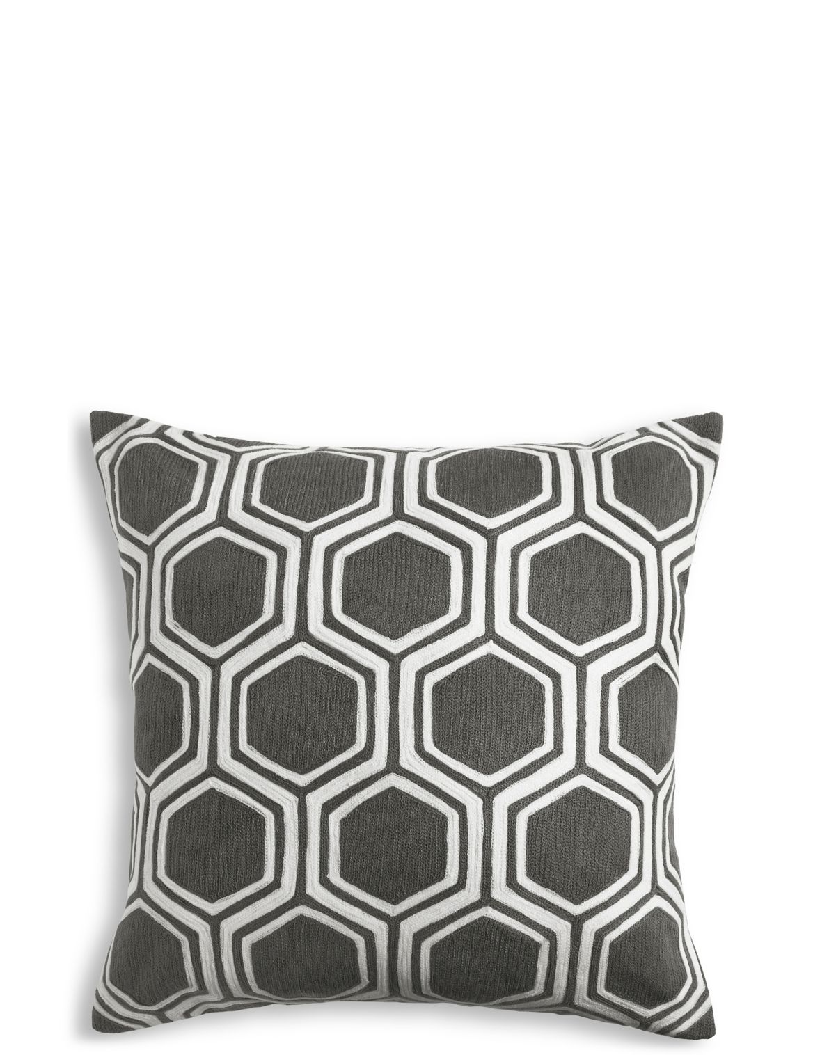 Marks & Spencer Hexagonal Embroidered Cushion - Grey - 1SIZE