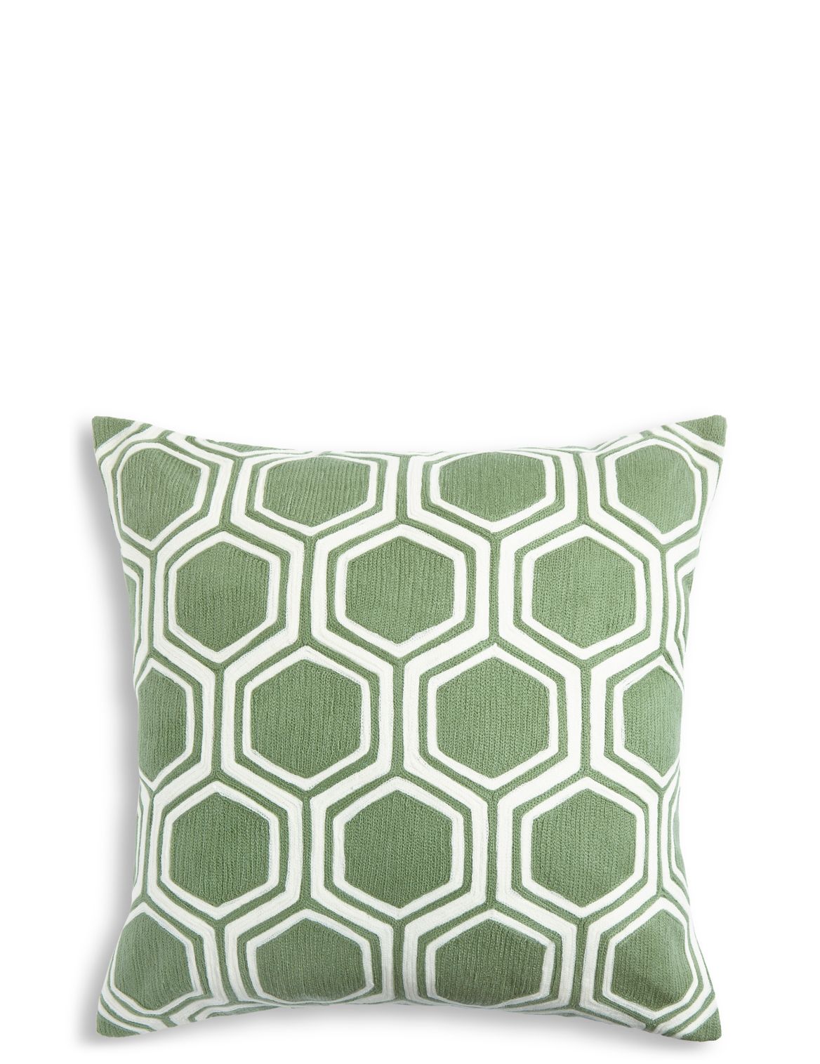 Marks & Spencer Hexagonal Embroidered Cushion - Green - 1SIZE