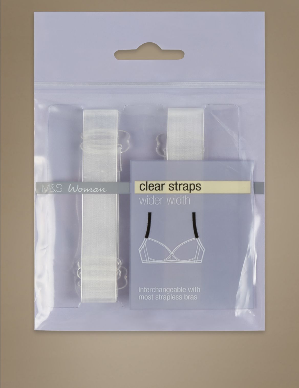 Marks & Spencer Detachable Clear Bra Straps - Wider Width - White - 1SIZE