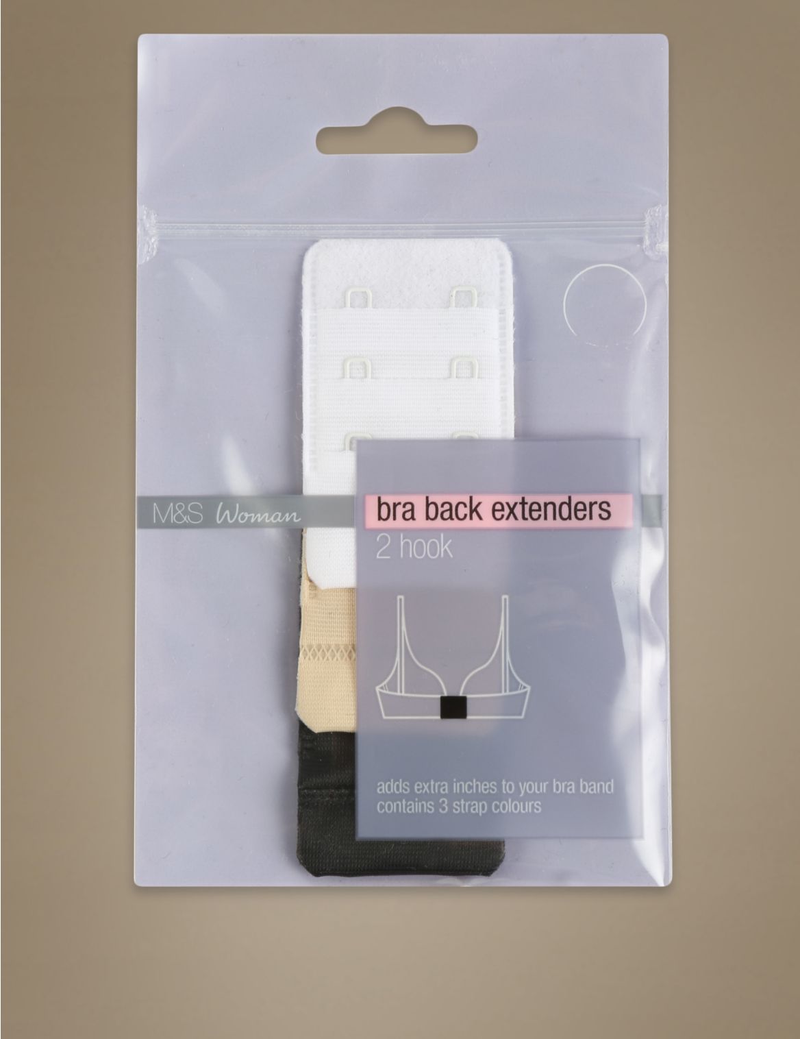 Marks & Spencer 3 Pack 2 Hook Bra Extenders - White - 1SIZE