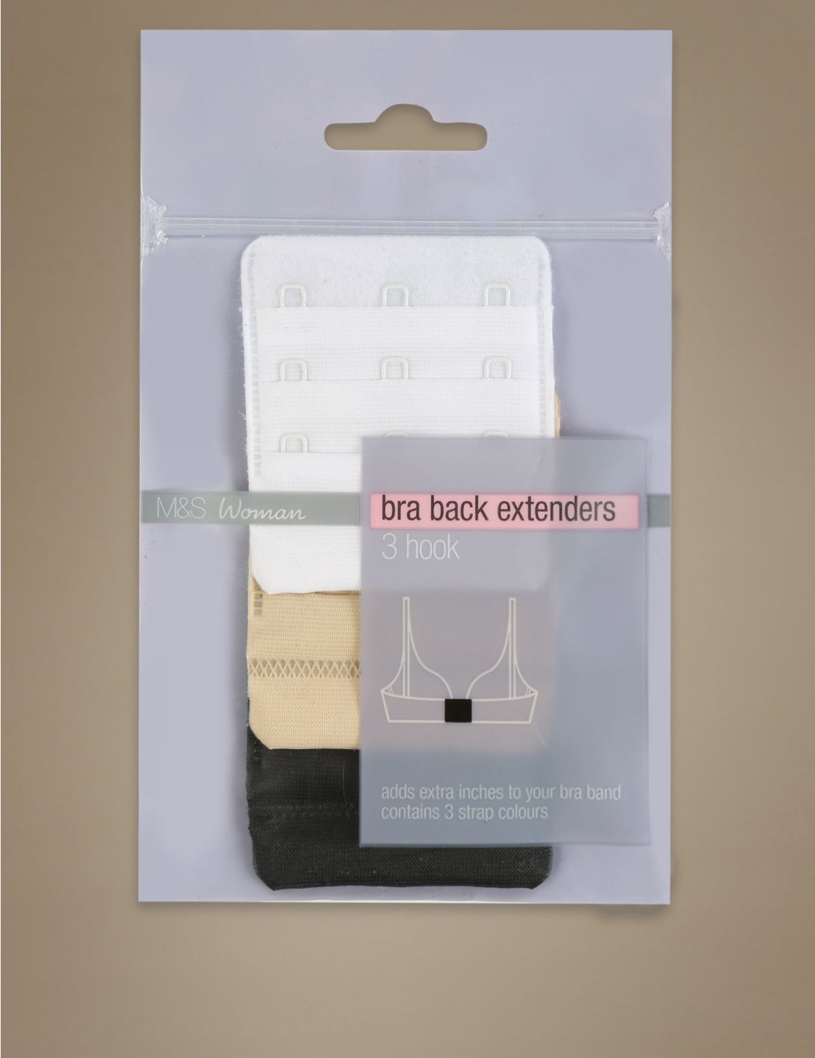 Marks & Spencer 3 Pack 3 Hook Bra Extenders - White - 1SIZE