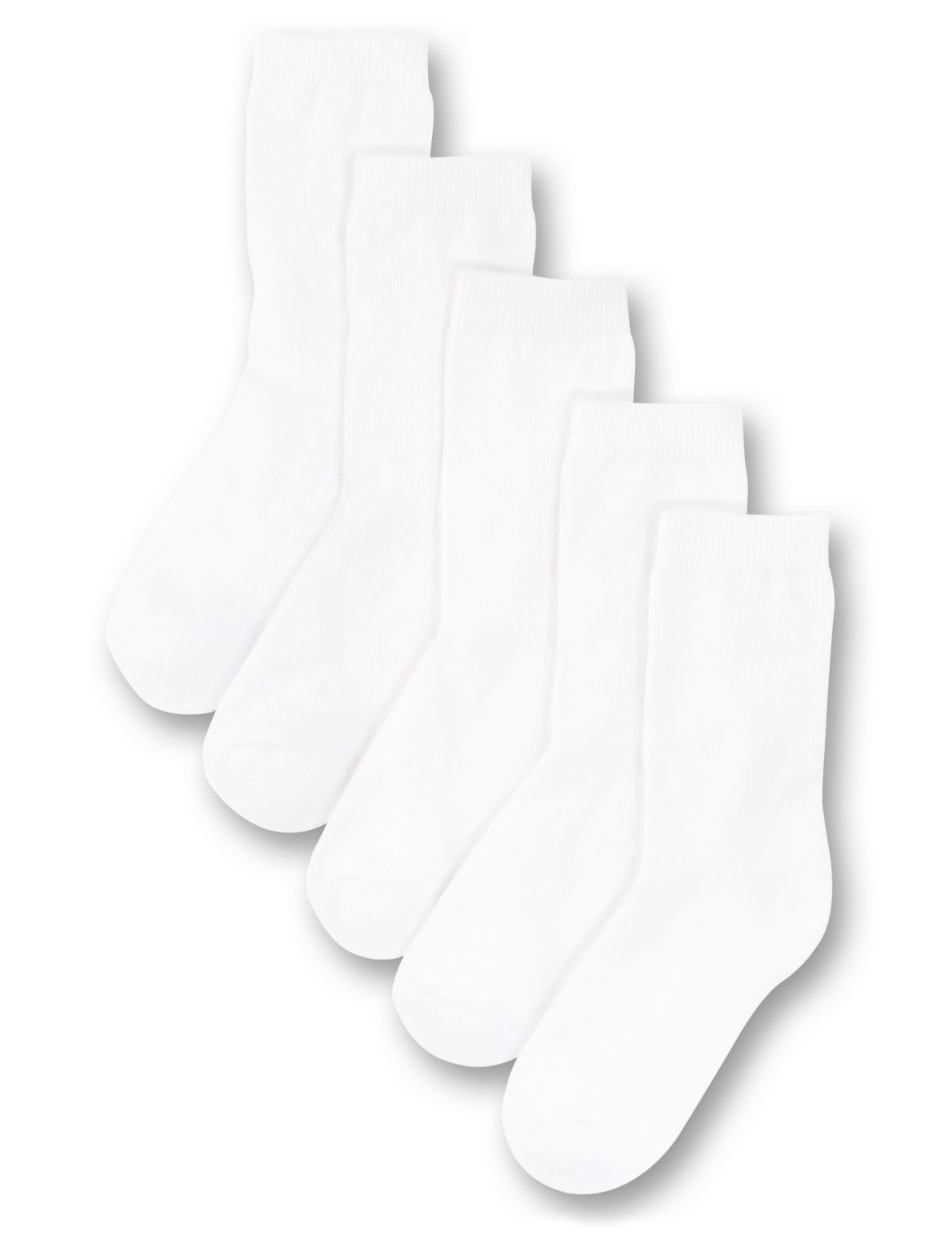 Marks & Spencer 5 Pairs of Freshfeet Cotton Rich Sports Socks (3-16 Years) - White - 8+-12