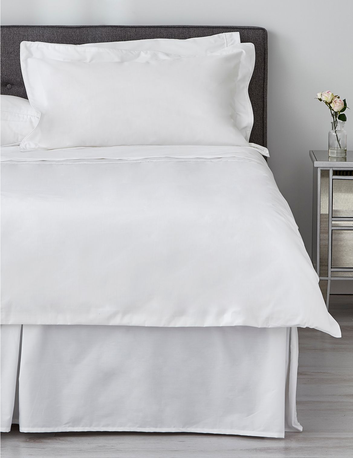 Marks & Spencer Non-Iron Pure Egyptian Cotton Duvet Cover - White - DBL