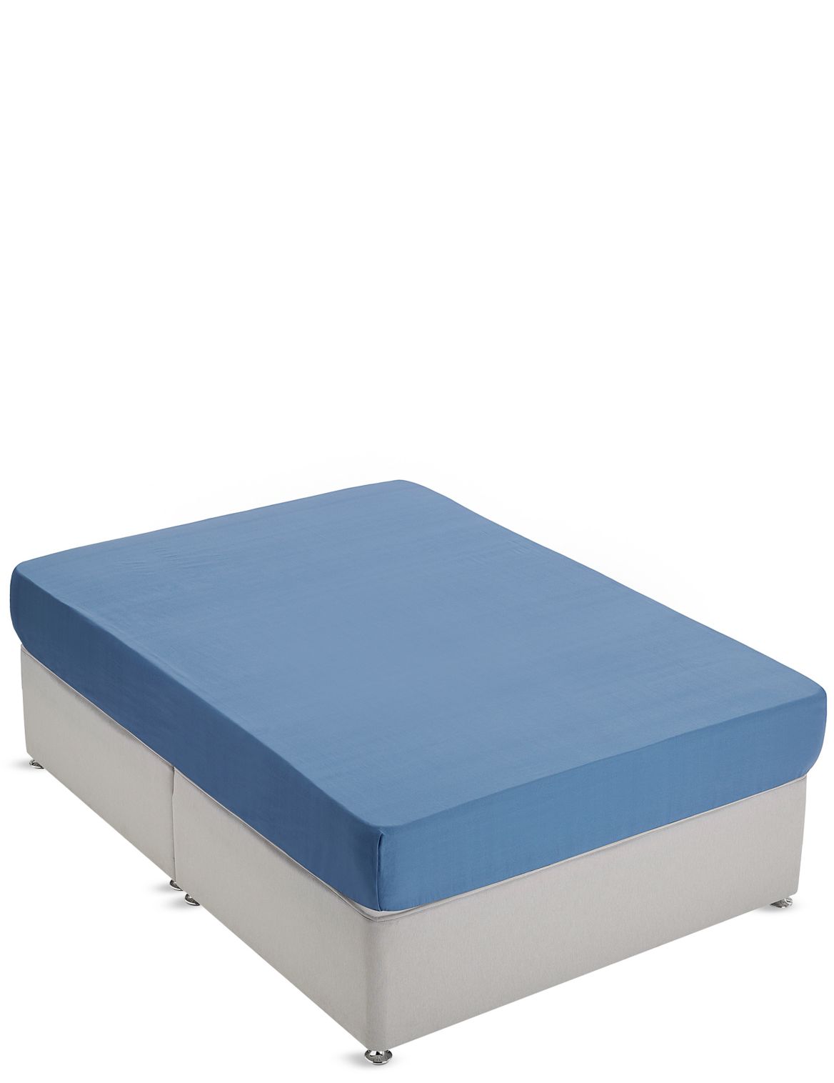 Marks & Spencer Non-Iron Pure Egyptian Cotton Deep Fitted Sheet - Blue - SGL