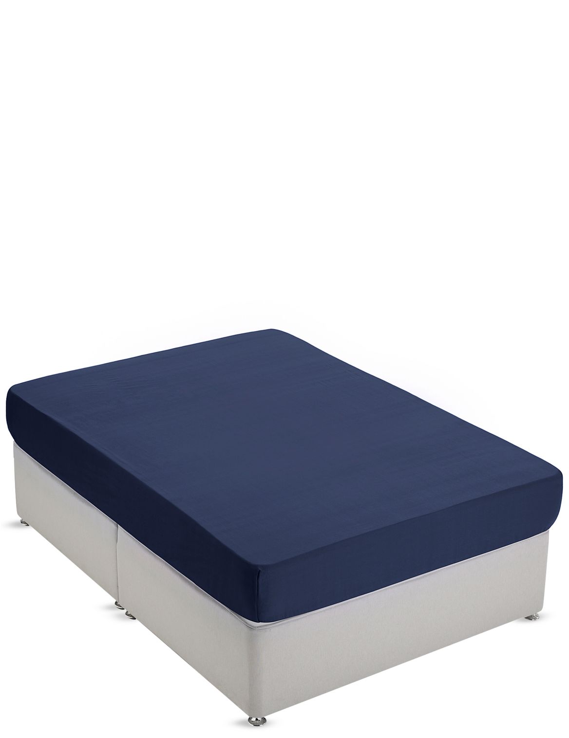 Marks & Spencer Non-Iron Pure Egyptian Cotton Deep Fitted Sheet - Navy - SGL