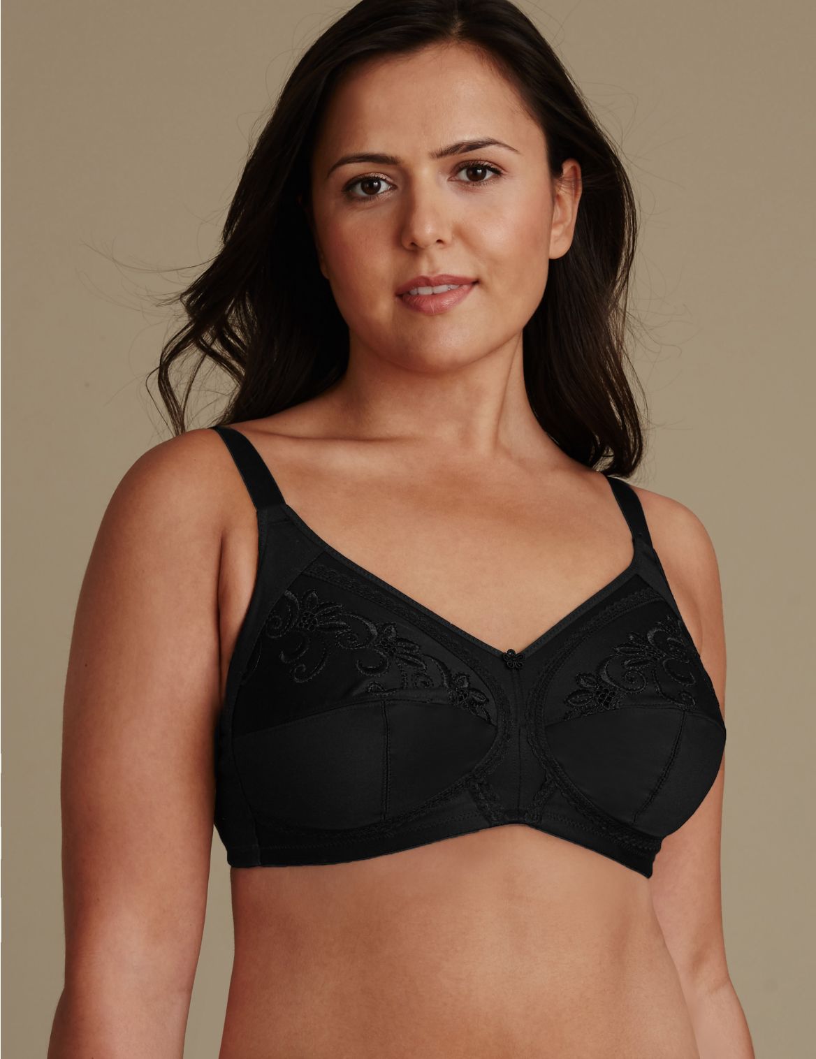 Marks & Spencer Post Surgery Total Support Non-Wired Full Cup Bra A-G - Black - 38-D