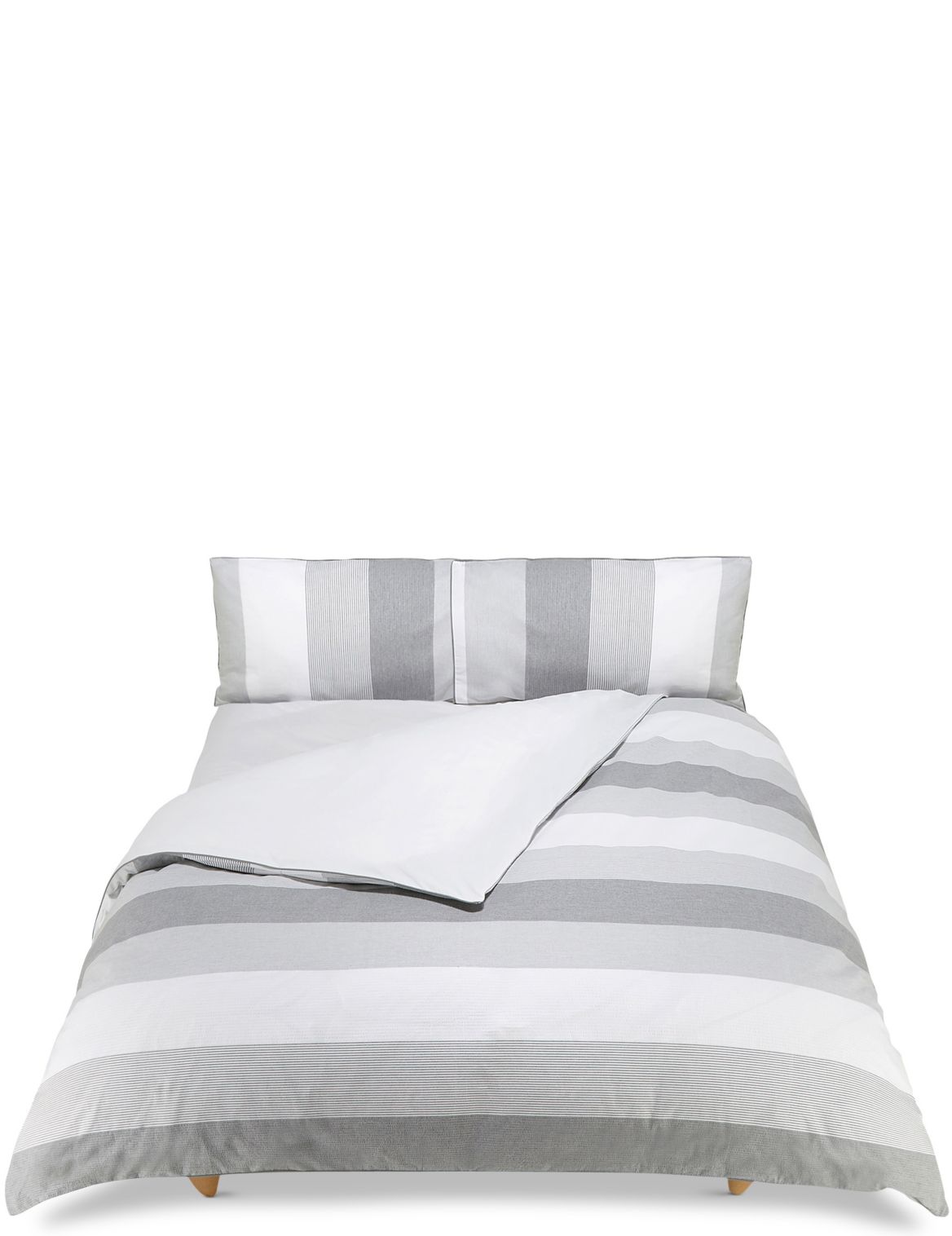 Marks & Spencer Brooklyn Striped Bedding Set - Grey - SGL