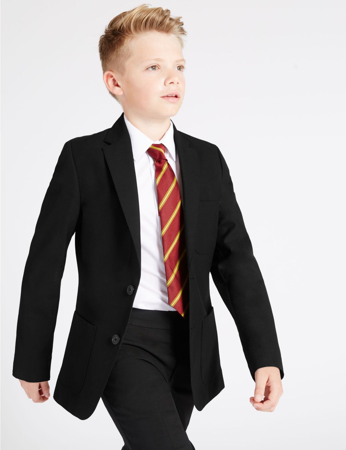 Marks & Spencer Boys' Longer Length Blazer - Black - 10y-SHT