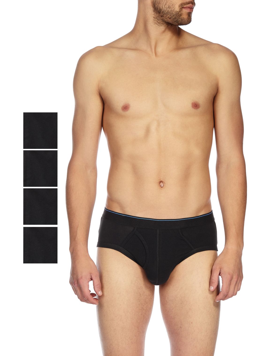 Marks & Spencer 4 Pack Stretch Cotton Assorted Briefs with StayNEW - Black - XXXL