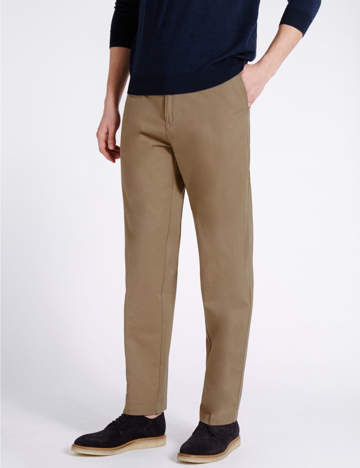 Marks & Spencer Regular Fit Chinos with Stormwear - Beige - 32-33