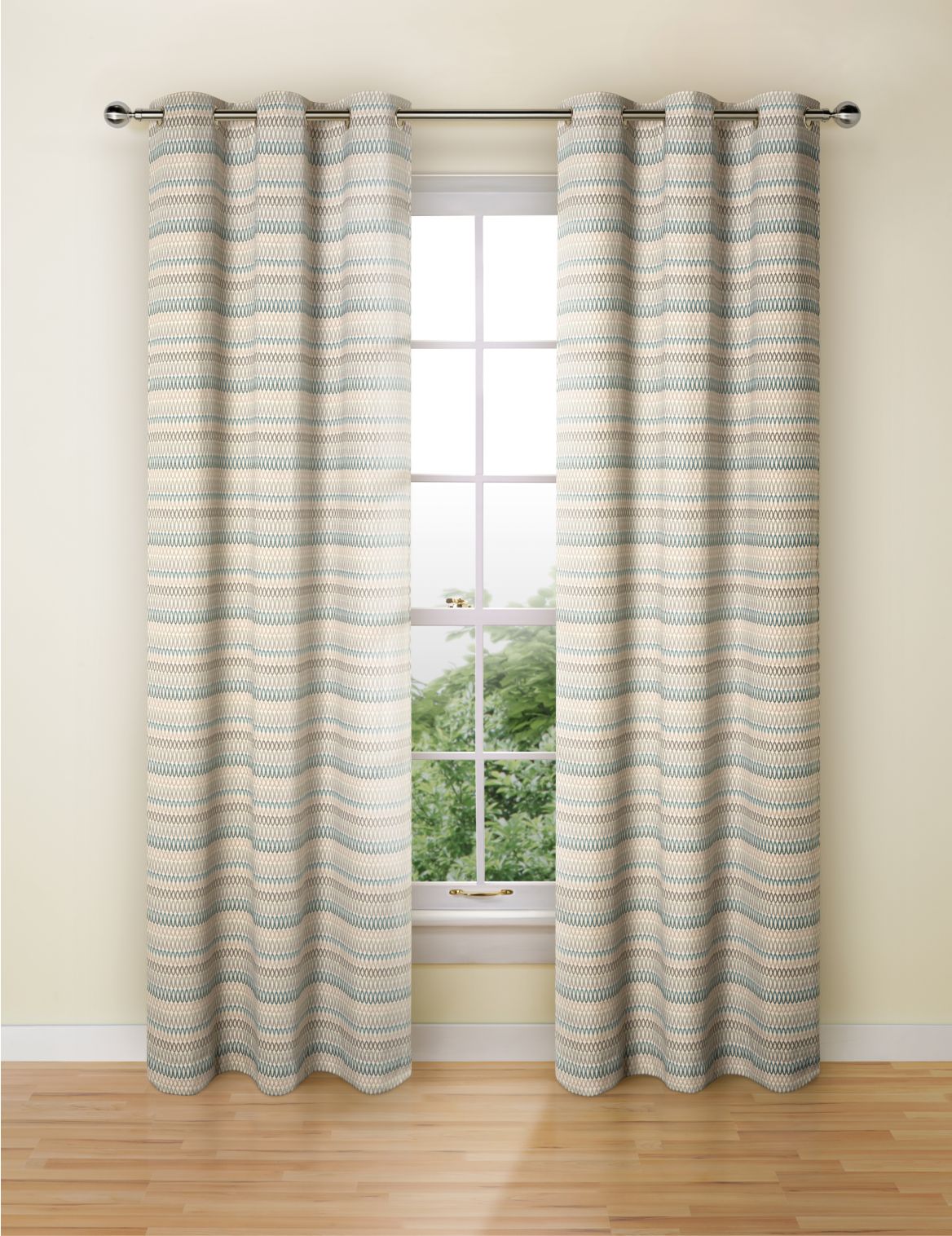 Marks & Spencer Geo Chenille Curtains - Green - STD90