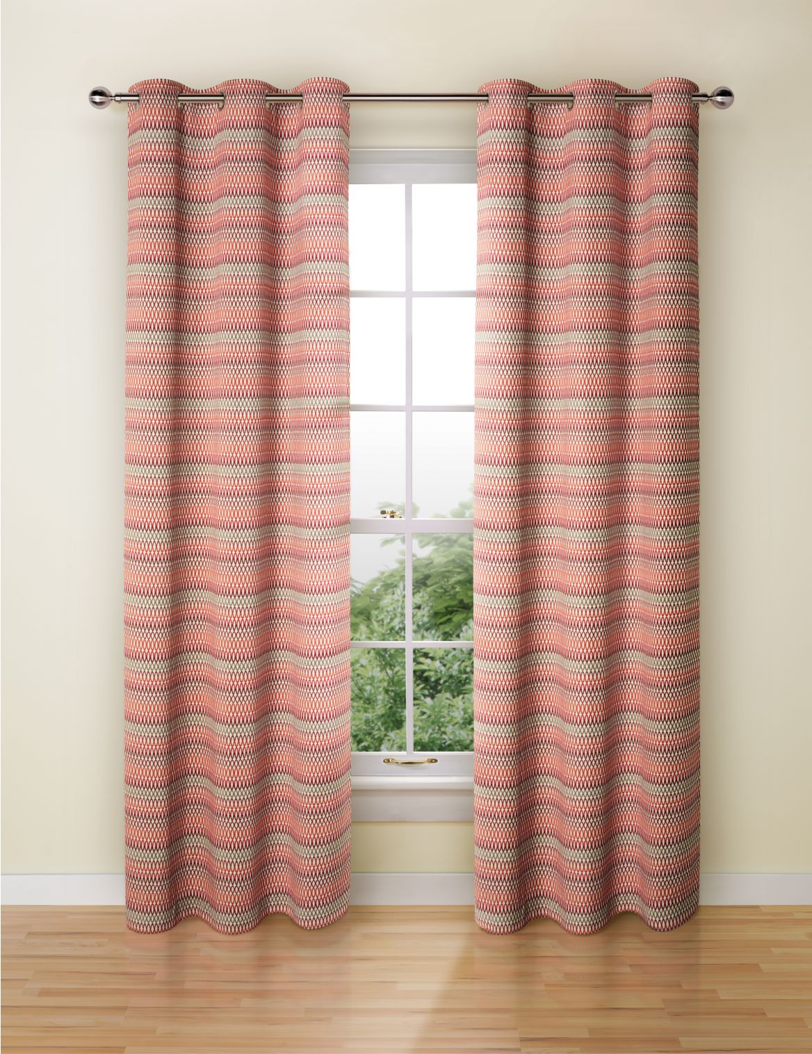 Marks & Spencer Geo Chenille Curtains - Red - STD54