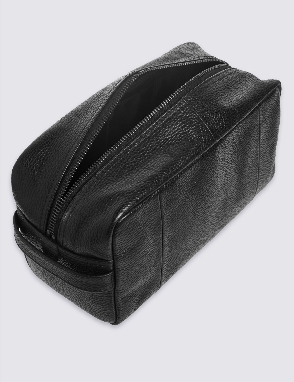 Marks & Spencer Pebble Grain Leather Washbag - Black - 1SIZE