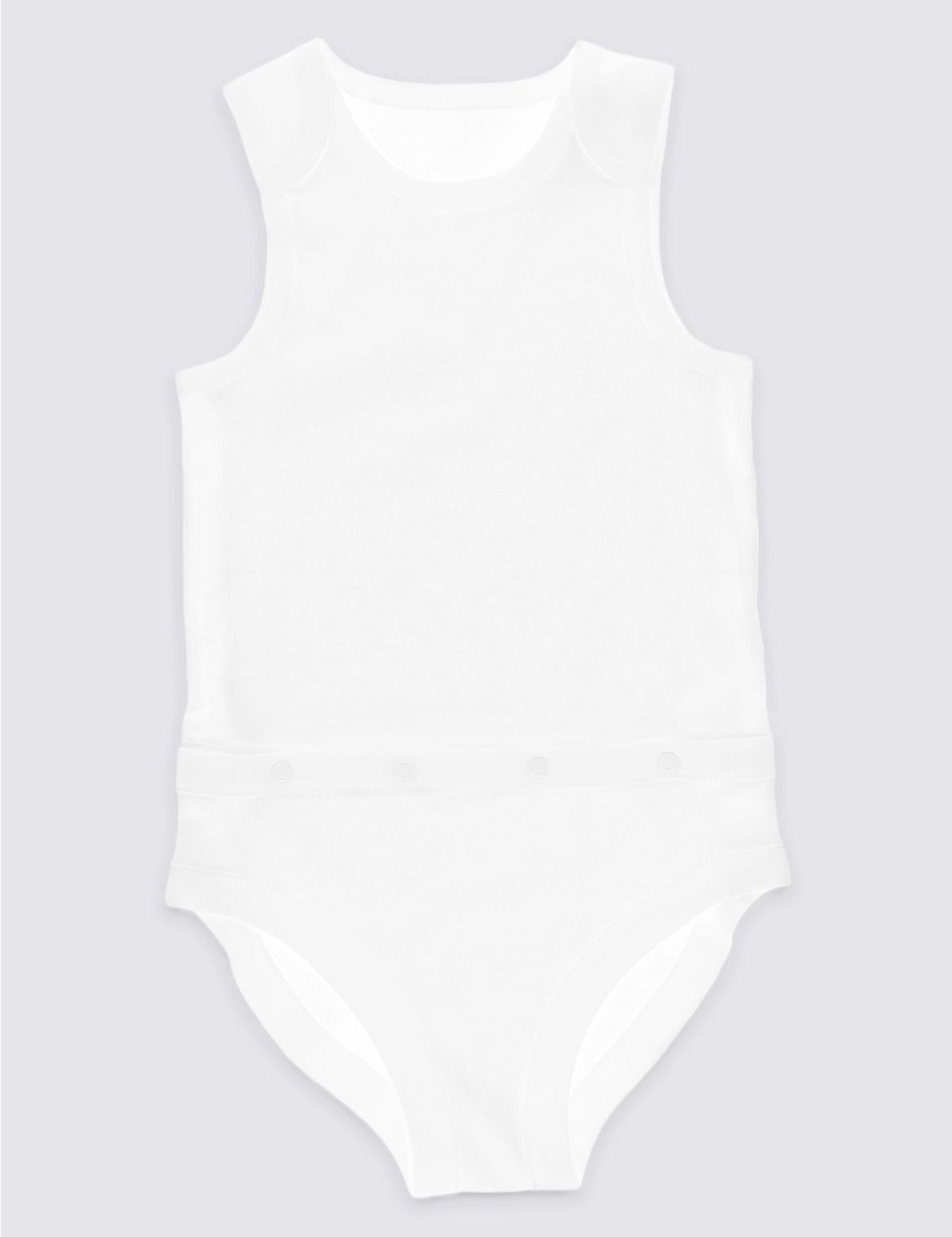 Marks & Spencer Unisex Pure Cotton Bodysuit (3-8 Years) - White - 5-6Y