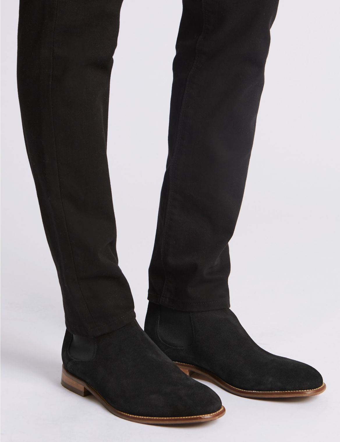 Marks & Spencer Suede Chelsea Boots - Black - 6