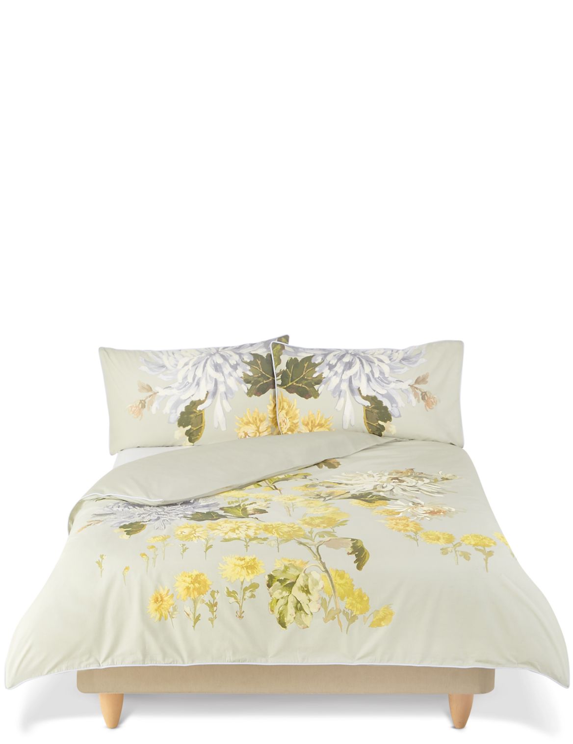 Marks & Spencer Gabrielle Floral Print & Embroidery Bedding Set - Green - SGL