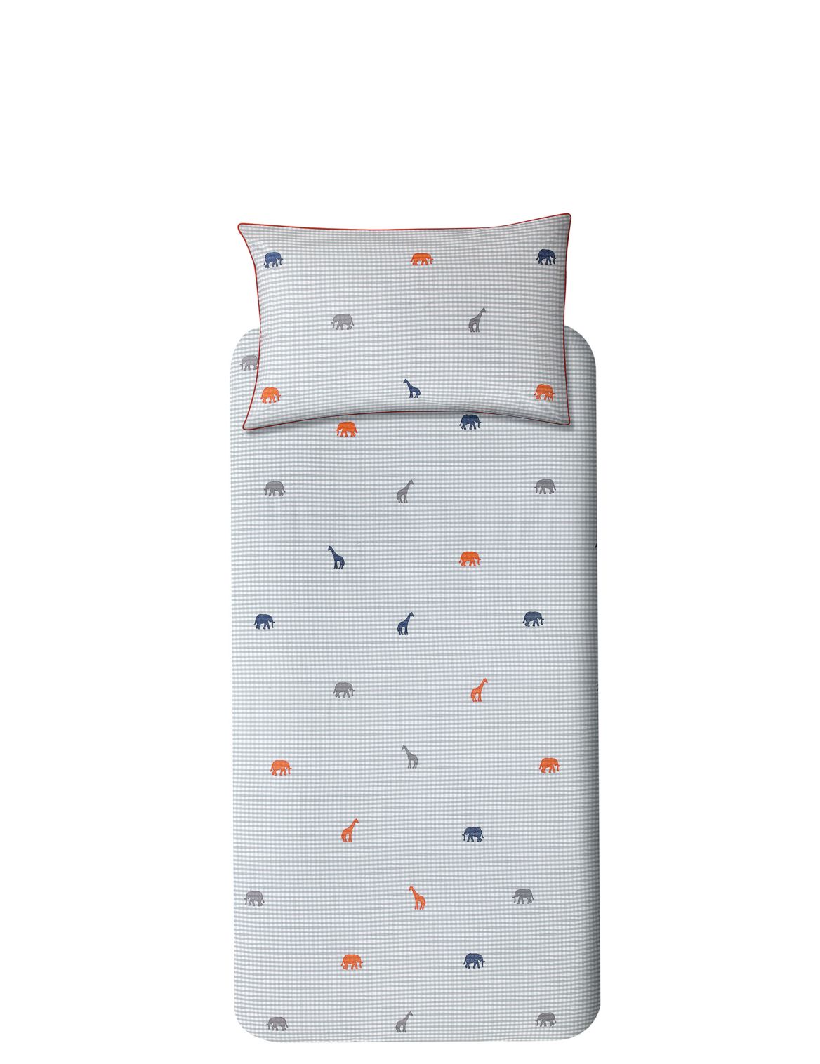 Marks & Spencer Embroidered Animals Bedset - Grey - SGL