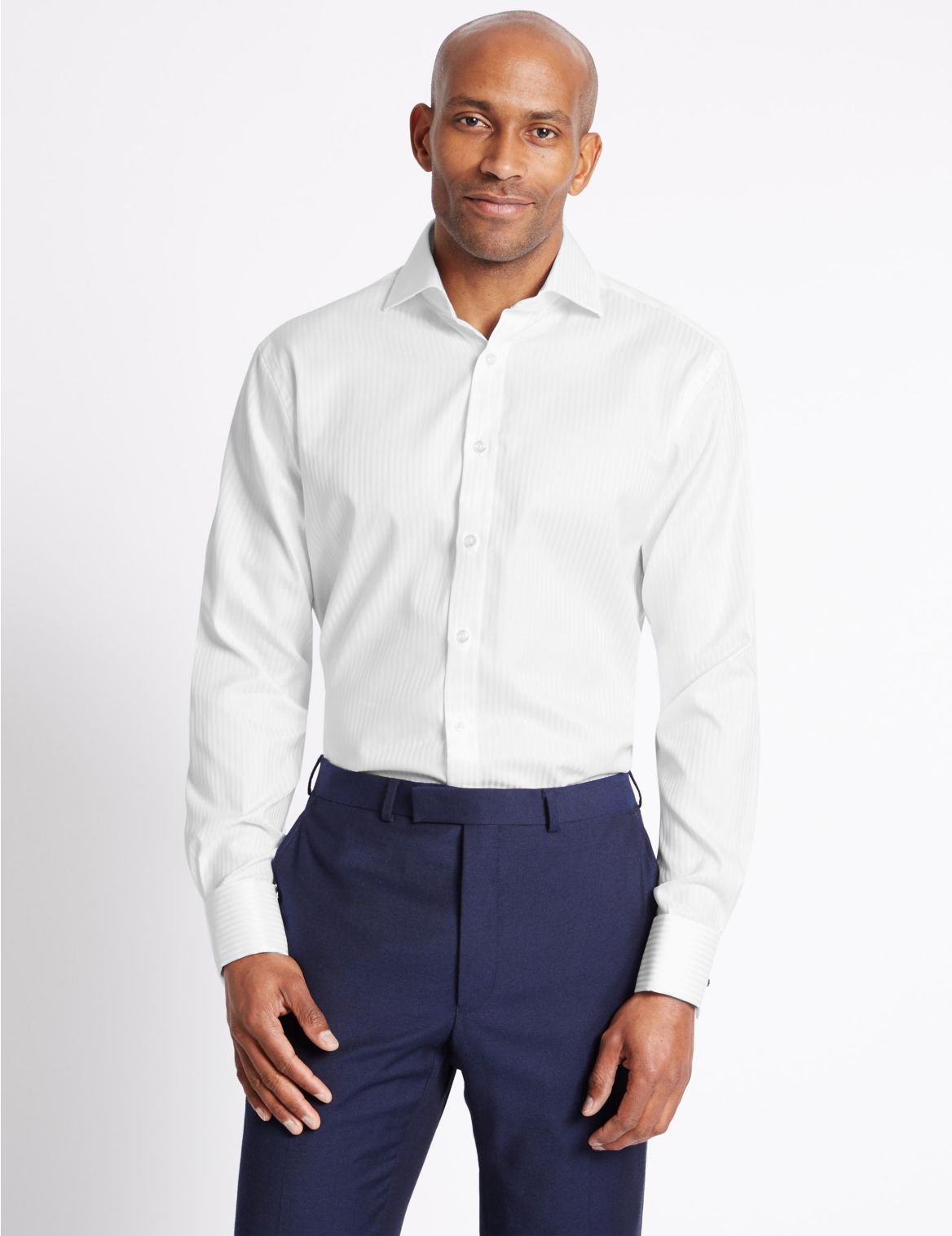 Marks & Spencer Pure Cotton Regular Fit Shirt - White - 18