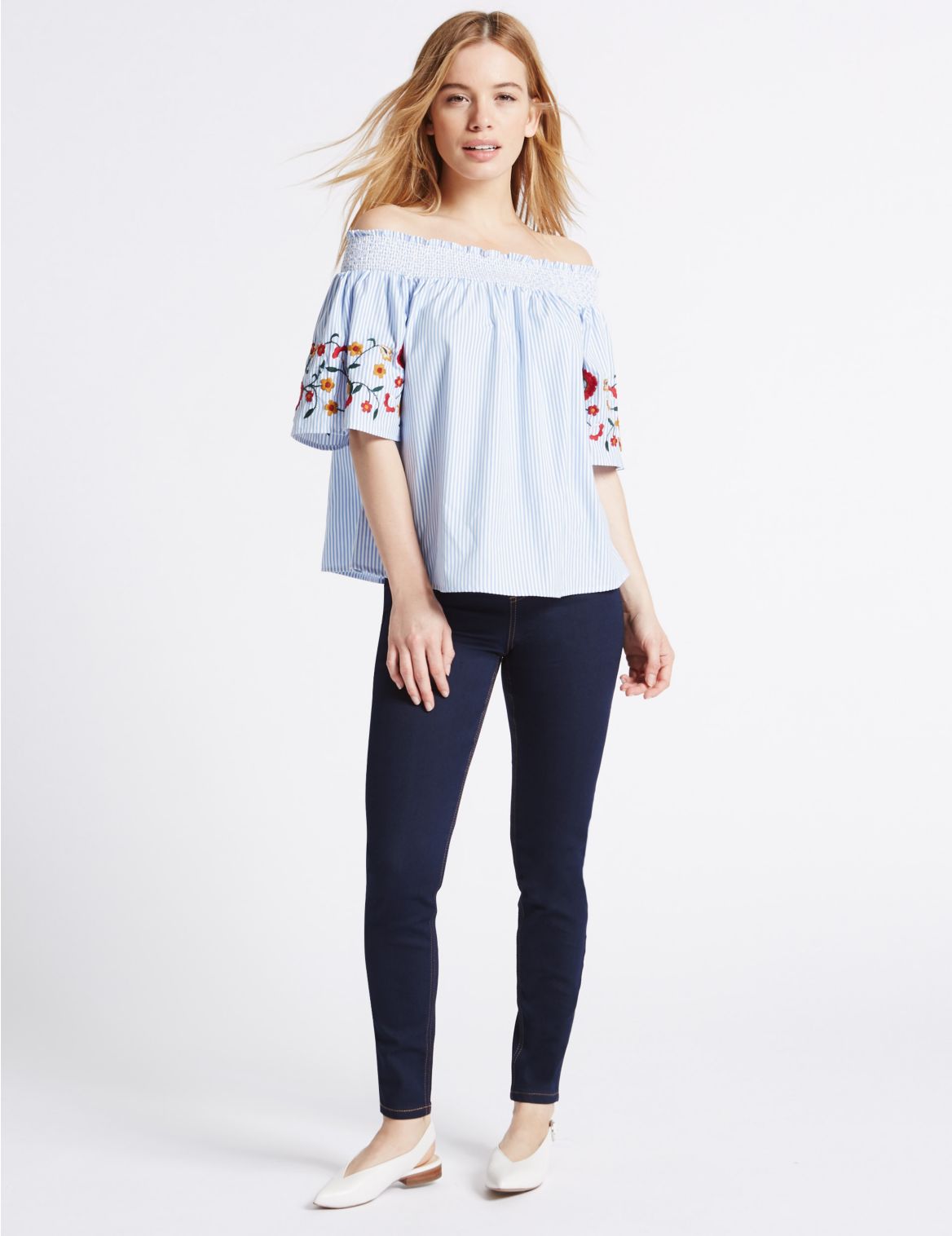 Marks & Spencer PETITE Cotton Rich Jeggings - Blue - 8-XSH