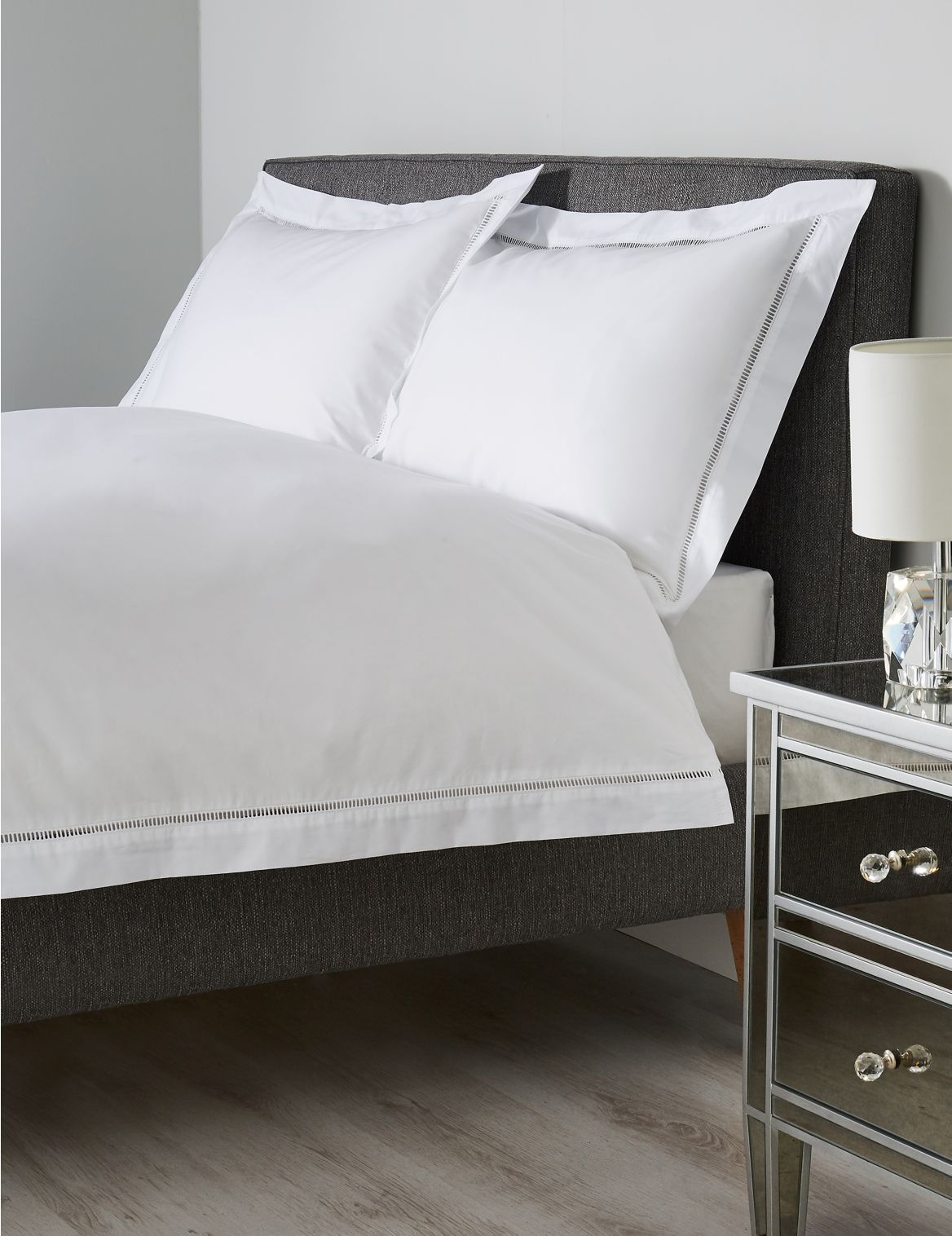 Marks & Spencer Ladder Stitched Bedding Set - White - SGL